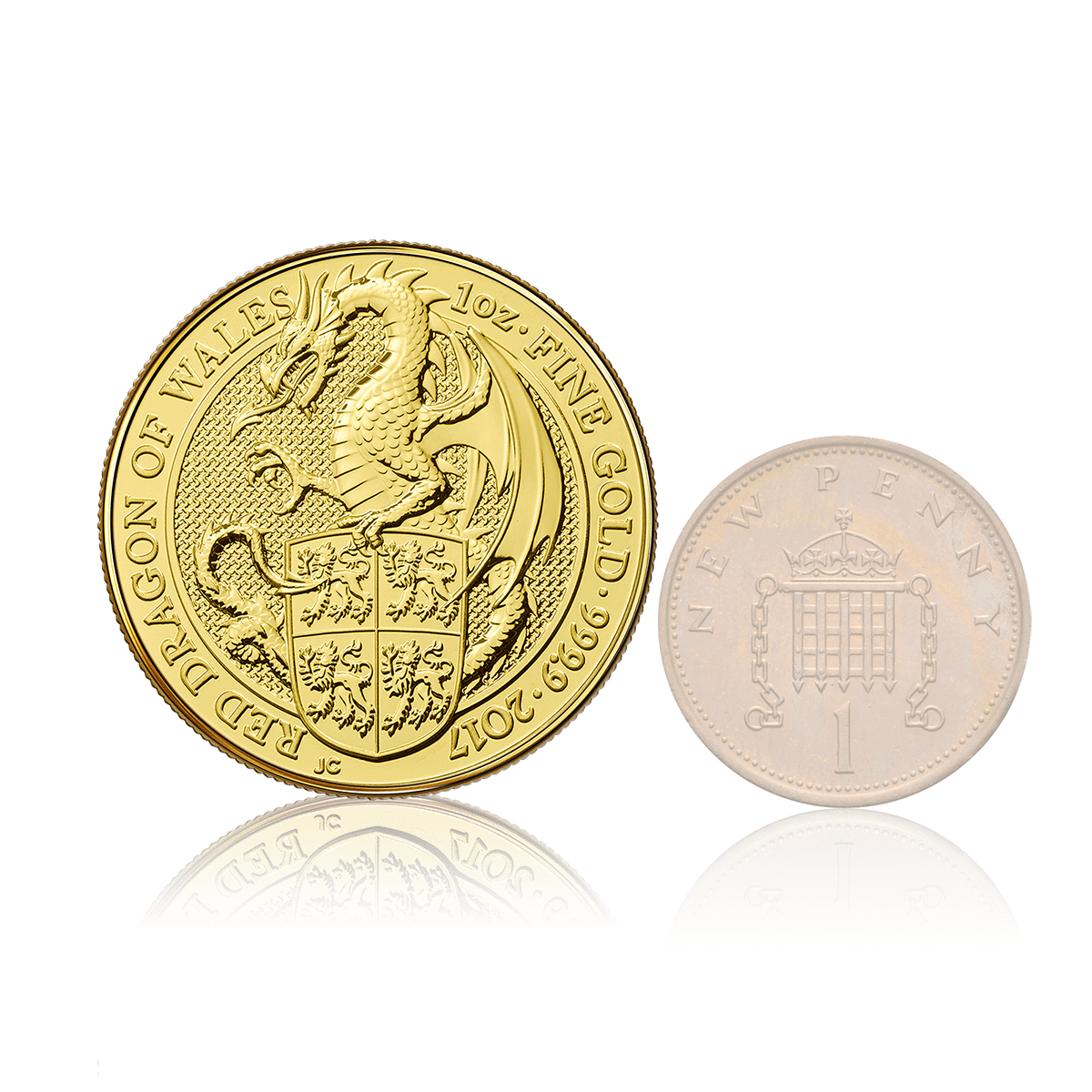 1 Oz Gold Queen's Beast Red Dragon Of Wales (2017) 5